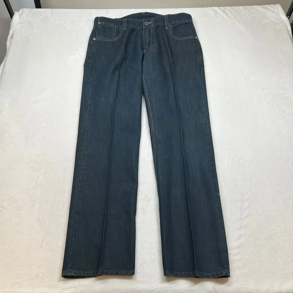 Levi's 514 Jeans Mens 34x32 (Tag 36x32) Slim Straight‎ Fit Dark Wash Denim